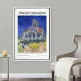 thumbnail image 2 of PixonSign Framed Canvas Print Wall Art Vincent Van Gogh Watercolor Church in Auvers Classic Vintage Illustrations Fine Art Decorative Multicolor for Living Room, Bedroom, Office - 24"x36" WHITE, 2 of 5