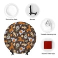 thumbnail image 4 of Bingfone Cute Lion Tiger Print Bone China Dinner Decorative Plates,Handmade Ceramic Dinner Plate with Stand for Home Club-8in, 4 of 6