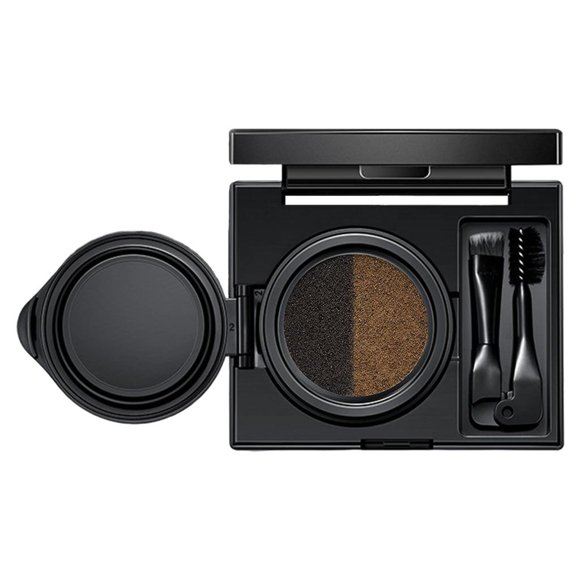 Polvo para cejas de 2 colores, con brocha, de sombreado de maquillaje resistente al agua de larga duración, Gris claro Gris oscuro jinwen Cojín para cejas