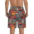 thumbnail image 3 of Yiaed BBQ Icons Print Men's Swim Trunks with Lining Quick Dry Sports Shorts Beach Shorts Boardshorts-X-Large, 3 of 5