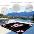 thumbnail image 3 of Valentine's Day Outdoor Rug for Patio/Deck/Porch, Non-Slip Large Area Rug 3 x 5 Ft, Pink Bowknot Ribbon on Black Mother's Day Indoor Outdoor Rugs Washable Area Rugs, Camping Rug Carpet Runner, 3 of 8