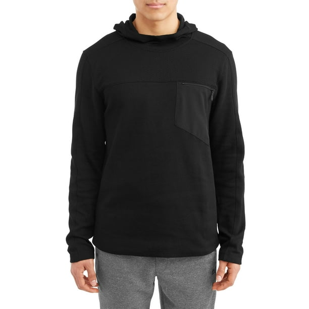 RBX RBX Men's Double Knit Pullover Hoodie with Woven Pocket Top