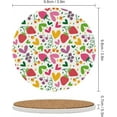 thumbnail image 3 of SKYSONIC Round Drink Coasters 6 Pcs Hearts Strawberries and Raspberries Absorbent Ceramic Coaster with Cork Base for Coffee Cups for Home Decor, 3 of 6