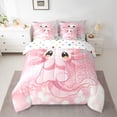 thumbnail image 2 of Castle Fairy Kawaii Axolotl Salamander 7 Pieces Bedding Comforter Set for Preppy Child,Pink Bling Glitter Full Bedding Set Lightweight,Cartoon Animal Fitted Sheet Flat Sheet,Lightweight Room Decor, 2 of 8