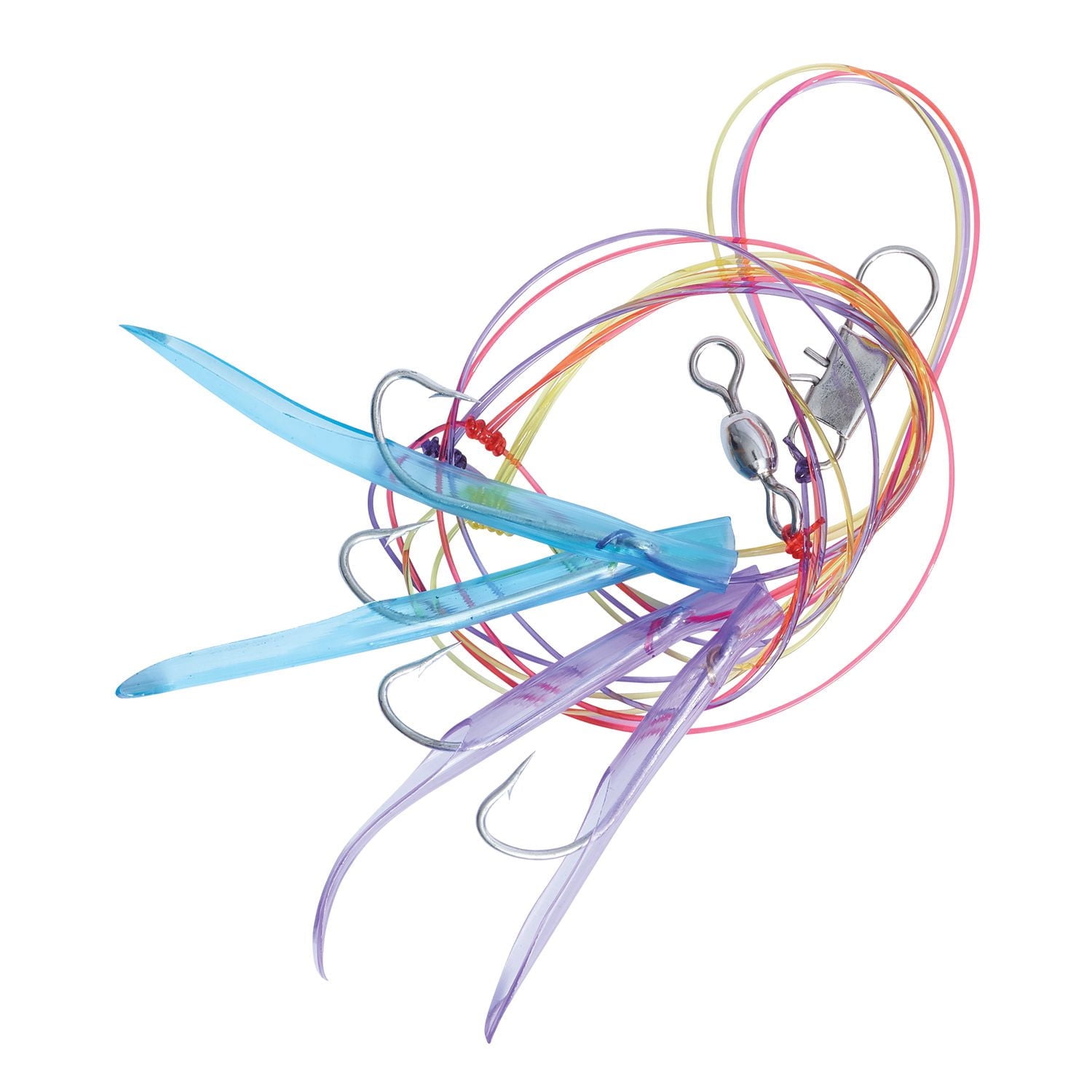 Eagle Claw QL942B-1/0 Plate-forme de maquereau laser, attracteurs Flur, crochet en nickel taille 1/0 Plate-forme de maquereau laser