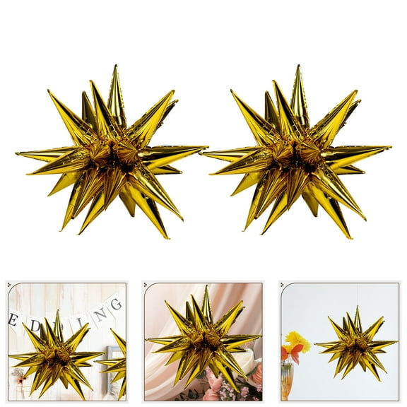 SEWCHICS 50Pcs 3D Star Balloons Golden 18-inch for Birthday Decoration