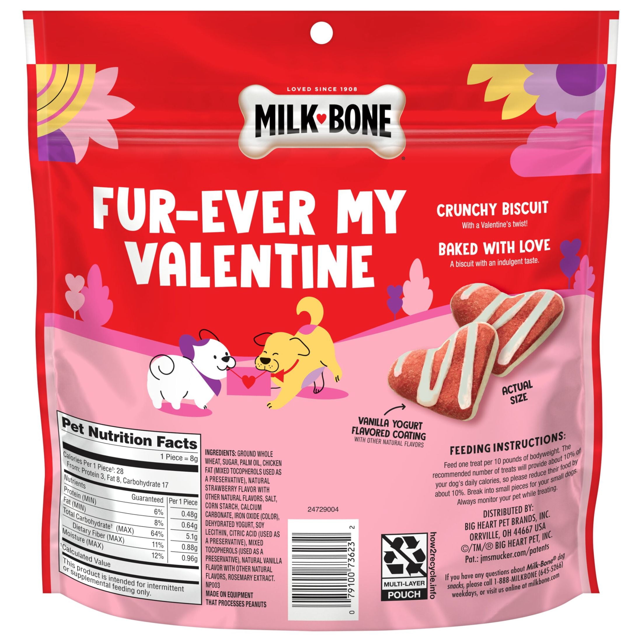 Milk Bone Pawberries & Crème Strawberry Flavored Dog Biscuits, 10 oz Bag