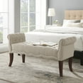 thumbnail image 2 of Linon Madison Natural Roll Arm Bench, 2 of 9