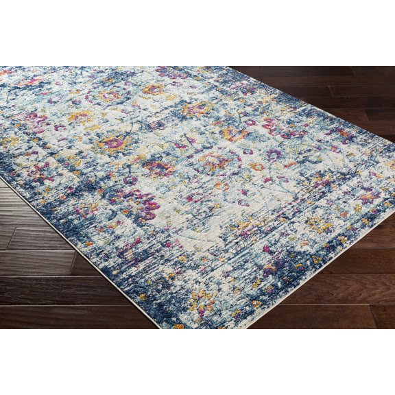 Hauteloom Bertrand Living Room, Bedroom Area Rug - Traditional - Black, Burnt Orange, Navy - 7'10" x 10'3"