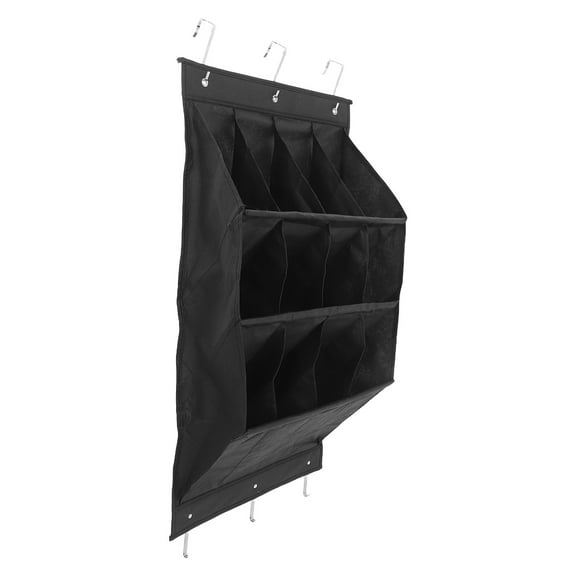 OUNONA Black Hanging Shoe Organizer for Narrow Doors with Easy No Tool Installation