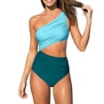 thumbnail image 2 of Xucatan Women's One Piece Swimsuit Zipper Front Tummy Control Monokini, Removable Pads Push Up Full Coverage Modest Swimwear Long Torso Fit Plus Size Summer Beach Vacation Gift, 2 of 4