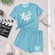 thumbnail image 4 of Vestido de manga corta para niños Día de San Patricio impreso de dos piezas Conjunto de cuello redondo con pantalones cortos, blusa de manga corta, 4 of 6