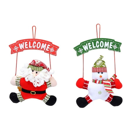 

BESTONZON 2Pcs Christmas Hanging Ornament Xmas Tree Door Hanger Decoration Pendant Supplies (Santa Claus and Snowman)