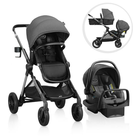 Evenflo Pivot Xpand Modular Travel System with LiteMax™ Infant Car Seat, Sabino Grey