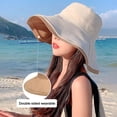 thumbnail image 3 of 55-58cm hat circumference, large brim, fisherman hat, female summer sun hat, face-covering sunscreen hat, anti-ultraviolet - pink, 3 of 6