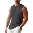 thumbnail image 3 of Agkizg Men Sleeveless Workout Tank Tops, Solid Summer Breathable Stretch Quickly Dry Athletic Vests Gym Muscle Undershirts Daily Sport Wear, 3 of 6