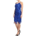 thumbnail image 2 of Fashion Womens Fringe Sequin Strap Backless 1920s Flapper Party Mini Dress, 2 of 5