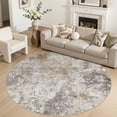 thumbnail image 2 of UERMEI 8ft Round Area Rug for Living Room, Washable Non-slip Soft Indoor Modern Abstract 8'x8' Round Rug for Bedroom Office Home Decor Carpet, Brown, 2 of 9