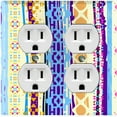 thumbnail image 1 of Metal Light Switch Plate Cover Colorful Ethnic Aztec Tribal Art Pattern SFR066, 1 of 13