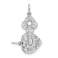 thumbnail image 3 of Real 14kt White Gold Key and Heart Break-apart Charm Pendant; for Adults and Teens; for Women and Men, 3 of 4