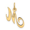 thumbnail image 6 of Auriga Fine Jewelry 10K Yellow Gold Fancy Script M Charm for Women (L-16 mm, W-17 mm), 6 of 6