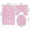 thumbnail image 3 of Pink and Pink Of Leopard Print Bathroom Rugs Sets 3 Piece,Toilet Cover Set,Absorbent Non Slip Bathroom Mats Sets with U-Shaped Contour Rug Toilet Rug Set, 3 of 5