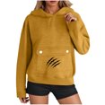 thumbnail image 4 of WHLBF Womens Tops Long Sleeve Pocket Hooded Printed Sweatshirt,Sweatshirts for Women Yellow L, 4 of 6