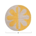 thumbnail image 2 of Creative Co-Op Creative Co-Op Tufted Cotton 2-Tone Rug with Flower, Cream and Yellow, 2 of 6