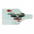 thumbnail image 1 of Christmas Cutting Board, Funny Puppy Jack Russel Dog Hilarious Sunglasses Santa and Bell, Decorative Tempered Glass Cutting and Serving Board, Wine Bottle Shape, Multicolor, by Ambesonne, 1 of 1