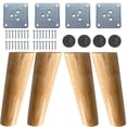 thumbnail image 1 of KITEVICH Paquete de 4 patas de muebles de madera maciza, patas de sofá de 6 pulgadas, patas de repuesto, patas modernas de mediados de siglo para sofá, mesa auxiliar, soporte para TV, cama, tocador, g, 1 of 8