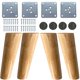 thumbnail image 1 of KITEVICH Paquete de 4 patas de muebles de madera maciza, patas de sofá de 6 pulgadas, patas de repuesto, patas modernas de mediados de siglo para sofá, mesa auxiliar, soporte para TV, cama, tocador, g, 1 of 8