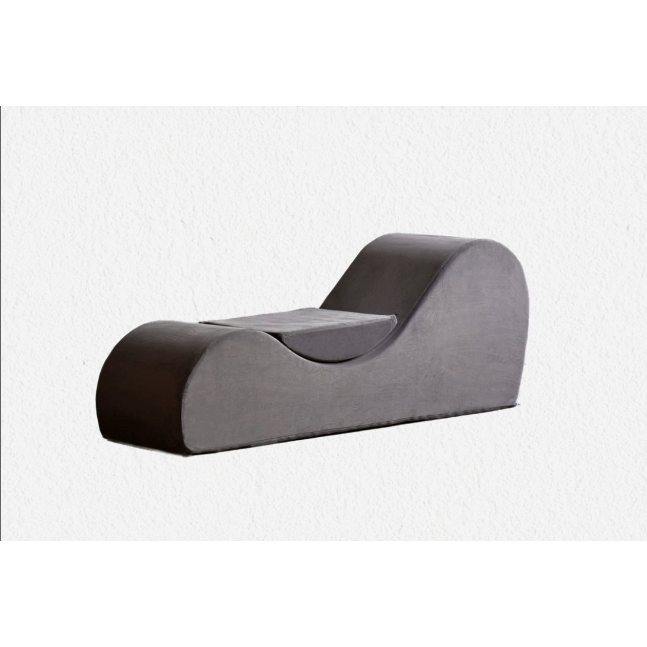 GDF Studio 62.5" Ergonomic Chaise Lounge Chair with High-Density Foam, Machine-Washable Cover, Gray