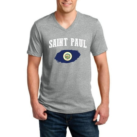 Saint Paul Minnesota Men V-Neck Shirts Ringspun