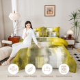 thumbnail image 4 of Manfei Abstract Oil Painting Full Size Comforter Sets, Yellow Gray Brushstroke Bedding Comforter Set, Yellow Gray, Black Reversible 3pcs, 1 Comforter and 2 Pillowcases, 4 of 6