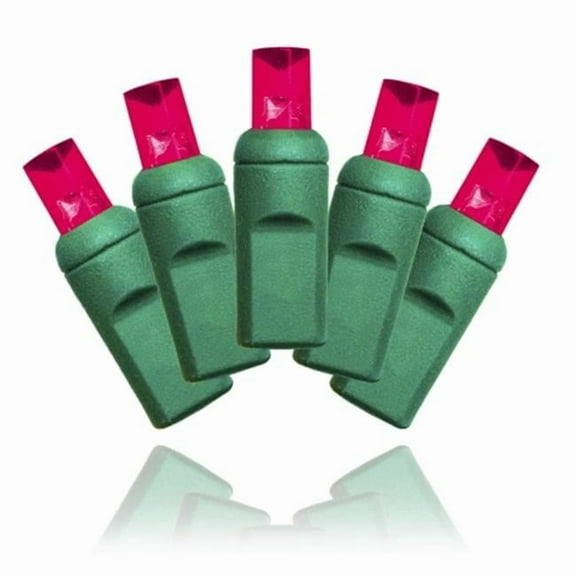 Queens of Christmas S-70MMBU-4G 70 Count Burgundy Decorative LED Light Set on Green Wire with 4 in. Spacing