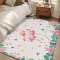 thumbnail image 5 of Pink Flamingo 3'x5' Washable Rug, Tropical Botanical Summer Flower Rustic Non-Slip Area Rugs for Entryway Kitchen Classroom, StainResistant Dorm Throw Carpet, Low Pile Soft Indoor Floor Mat, 5 of 9