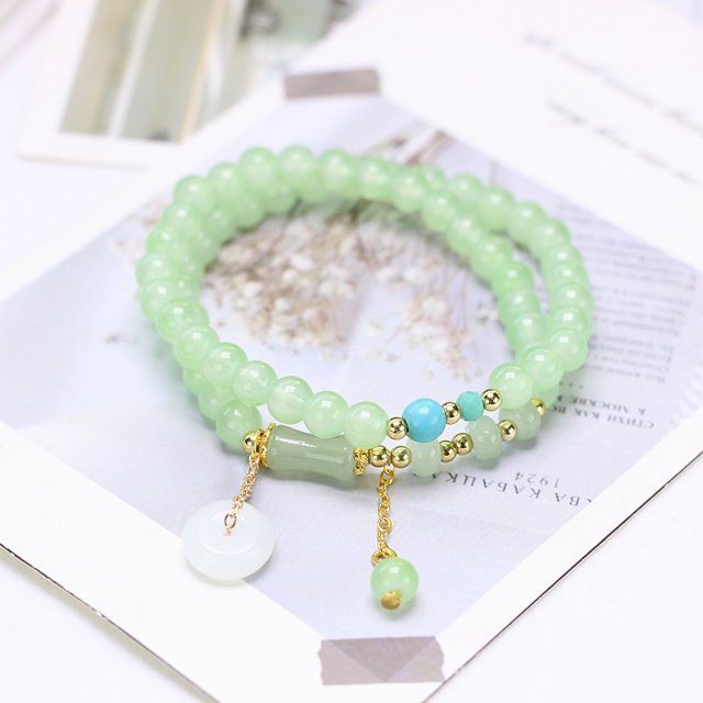 Accesorios envueltos doble estilo étnico pulsera de cerámica pulsera de cuentas mujer alto sentido