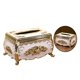 thumbnail image 1 of Caja de Pañuelos Tallada Macarena U dorado y blanco Sostenedor del tejido, 1 of 6
