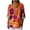Orange-02, variant on perfectbot Women's Fall Print Blouse - V-Neck Long Sleeve - Trendy Relaxed Fit Casual Top - S-3XL