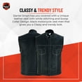 thumbnail image 3 of Daniel Smart S to 8XL Leather Motorcycle Vest with White Stitching Detailing Biker Vest for Men, 3 of 7