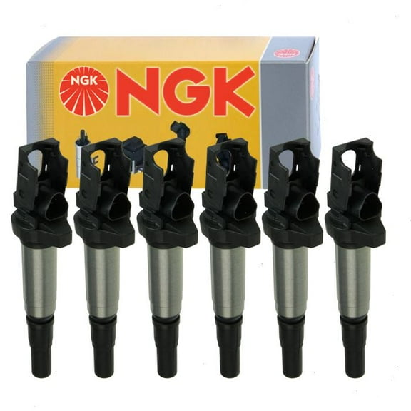 6 pc NGK Ignition Coil compatible with BMW X3 2.5L 3.0L L6 2004-2012 (Full Shop Pack)