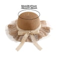 thumbnail image 2 of Girls Straw Sun Hat Cute Summer Wide Brim Sun Protection Beach Hat (Khaki One Size), 2 of 4