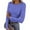 Blue, variant on EchfiProm Womens Tops Coffee Casual Slim Long Sleeve Ribbed Crew Neck T-Shirt for Women Striped