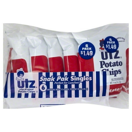 UPC 041780000088 product image for Utz Potato Chips,Original .50 oz. 6 Pack | upcitemdb.com