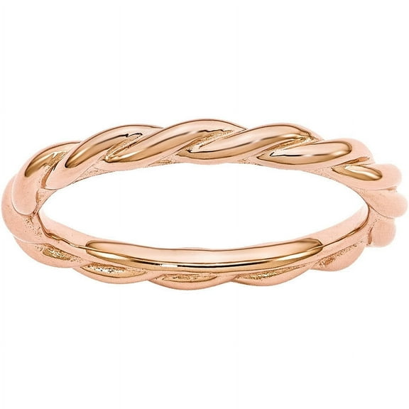 Sterling Silver Pink-Plated Twist Ring