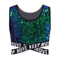 thumbnail image 2 of vastwit Kids Jazz Dance Vest Child Shiny Sequins Sleeveless Crop Top Girls Hip Hop Street Dancewear Green 8, 2 of 3
