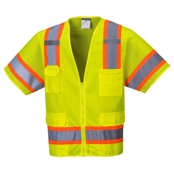 Portwest US373 Lightweight Aurora Sleeved Hi-Vis Vest Yellow, Small