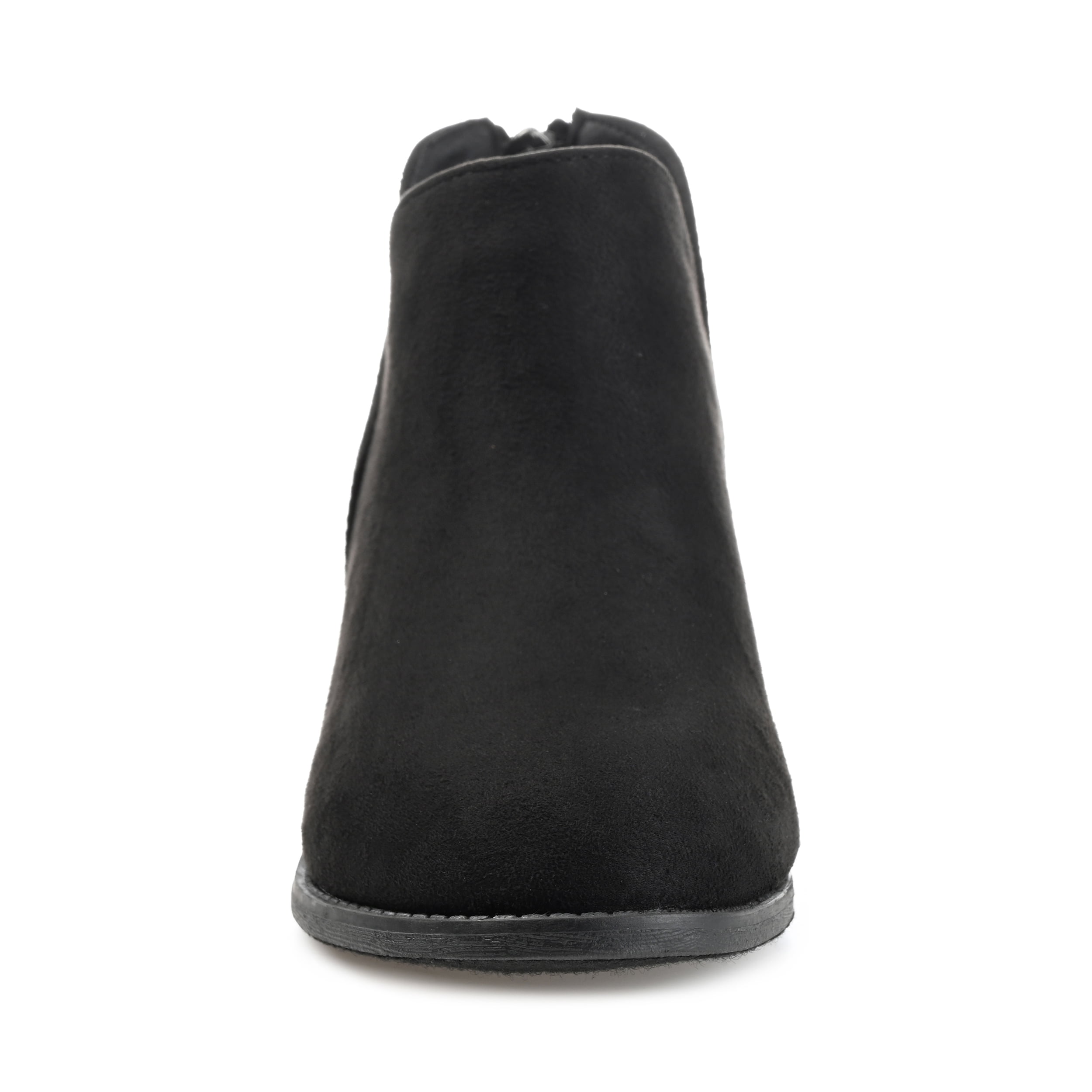 Journee Womens Livvy Back Heel Zip Stacked Heel Booties, Widths Available
