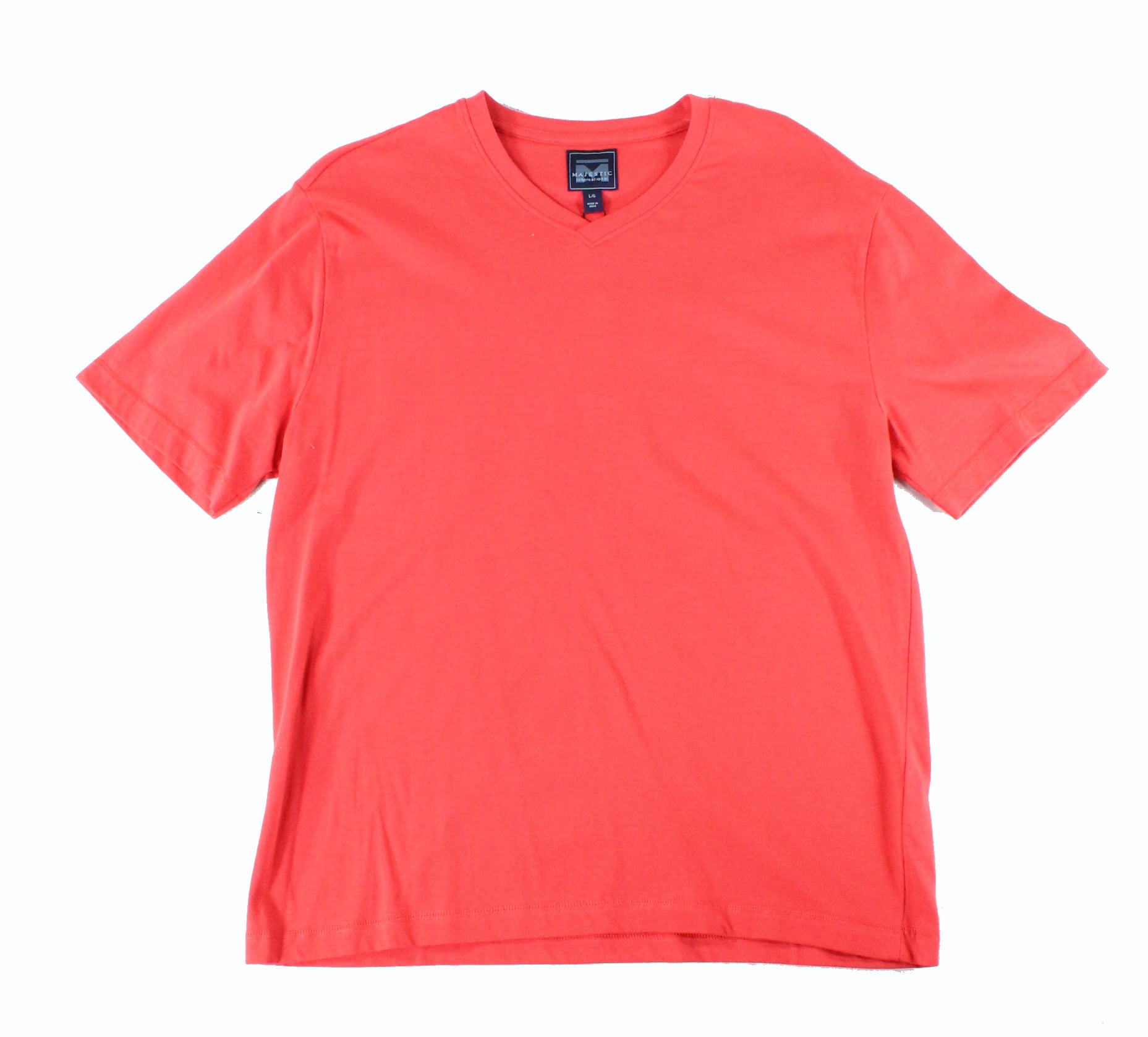 Majestic T-Shirts - Majestic Blood Orange Mens Short Sleeve V-Neck T ...