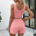 thumbnail image 4 of EINCcm Ribbed Workout Sets for Women 2 Piece Crop Tank Tops Elastic Waist Casual Summer Athletic Shorts Lounge, 4 of 8